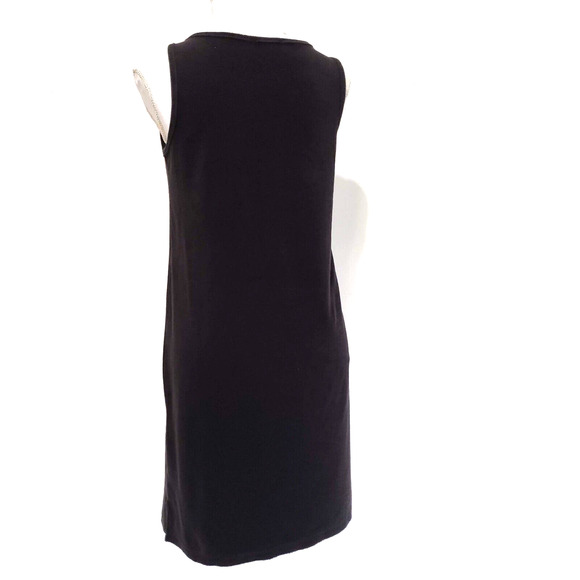 Vtg Juicy Couture SIZE S Black Stretch Knit Terry Cloth Shift Dress Sleeveless - Picture 3 of 13